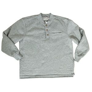 Rugged Wear Mens Thermal Henley Shirt Sherpa Lined Long Sleeve Shirt Gray Large